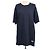 Gucci Crewneck T-Shirt aus Leinen in Navyblau mit Interlocking G Patch