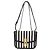 Autre Marque Demellier The Vancouver Shoulder Bag in tela a righe bianco e nero e pelle