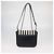 Autre Marque Demellier The Vancouver Shoulder Bag in tela a righe bianco e nero e pelle - vista 3