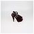 Autre Marque Sandali platform Tribute in velluto bordeaux Saint Laurent - vista 3