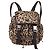 Mochila cargo Dolce & Gabbana de tela acolchada marrón con estampado de leopardo