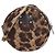 Borsa a tracolla rotonda Dolce & Gabbana in tessuto trapuntato marrone con stampa leopardata
