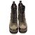 Louis Vuitton Multicolor Suede Monogram Canvas and Croc Embossed Leather Laureate Desert Boots