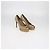 Décolleté platform con punta chiusa Chanel Beige, Gold in camoscio e pelle - vista 2