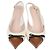 Décolleté Slingback Bepointy in pelle Avorio e Marrone Valentino