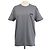 T-shirt in cotone grigio con logo triangolo Prada e girocollo