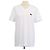 T-shirt Burberry in cotone bianco con logo ricamato e scollo a V