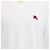 T-shirt Burberry in cotone bianco con logo ricamato e scollo a V - vista 4