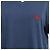 T-shirt Burberry blu navy in cotone con logo ricamato e scollo a V - vista 4