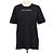 Dolce & Gabbana T-Shirt mit Rundhalsausschnitt aus schwarzer Baumwolle mit besticktem Logo