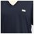 T-shirt Dolce & Gabbana in cotone blu navy con scollo a V e placca logo - vista 4