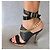 Sandali con tacco alto Lanvin in pelle nera e catena dorata - vista 4