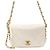 Bolso de hombro con cadena de cuero blanco Chanel