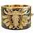 Bracciale Cuff Vintage Roberto Cavalli Brown Western BullHead con Catena