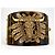 Bracciale Cuff Vintage Roberto Cavalli Brown Western BullHead con Catena - vista 2