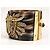 Bracciale Cuff Vintage Roberto Cavalli Brown Western BullHead con Catena - vista 4