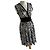 Autre Marque Les Filles de PARIS Viskosekleid Zebra-Print Schwarz-Weiß