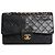 Chanel Borsa Classic Double Flap 1989 medium in pelle d'agnello nera