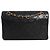 Chanel Borsa Classic Double Flap 1989 medium in pelle d'agnello nera - vista 4