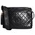 Chanel Schultertasche Vintage 1991 aus gestepptem Lammleder mit Quaste, schwarz