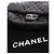 Chanel Bolsa de ombro acolchoada em pele de cordeiro preta 2010 - vista 10