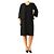 Chanel Black FW03 Rüschen-Fransen-Jacke und Kleid-Set - size UK 12
