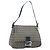FENDI Zucchino Canvas Mamma Baguette Shoulder Bag Navy Silver
