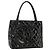 CHANEL Standard Tote Bag Patent leather Black CC