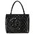 CHANEL Standard Tote Bag Patent leather Black CC - vista 13