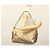 Bolsa de Ombro CHANEL Paris Biarritz Coated Canvas Bege Prata CC - vista 27