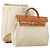 Hermès HERMES Herbag Ad PM Mochila Canvas Cuero 2way Beige Silver