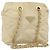 PRADA Chain Shoulder Bag Nylon Beige Gold