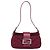 FENDI Mamma Baguette Shoulder Bag Cotton Wine Red Silver - vista 13