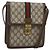 GUCCI GG Supreme Web Sherry Line Shoulder Bag PVC Beige Gold