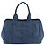 Tote Sac cabas Prada Canapa Denim Blue avec logo triangle