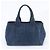 Tote Sac cabas Prada Canapa Denim Blue avec logo triangle - vue 3