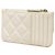 Portacarte con zip e patta Chanel White CC Quilted Caviar - vista 2