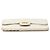 Portacarte con zip e patta Chanel White CC Quilted Caviar - vista 3