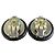 Pendientes de clip redondos de resina plateada CC Chanel Black - vista 2
