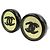 Pendientes de clip redondos de resina plateada CC Chanel Black - vista 6