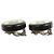 Pendientes de clip redondos de resina plateada CC Chanel Black - vista 8