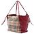 Borsa tote Burberry Canterbury Small Haymarket Check in nylon e vitello, beige - vista 2