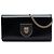 Diorama Wallet On Chain aus schwarzem Leder mit Pailletten Dior