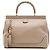 Gucci Bolsa de Alça Superior Bold Bamboo em Pele de Bezerro Bege Medium