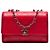 Chanel Red CC Quilted Crumpled Calfskin and Grosgrain Flap
