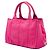 Prada Sac Tote Small Canvas Canapa Logo Rose - vue 2