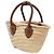 Borsa a mano Miu Miu in rafia intrecciata beige con logo - vista 2