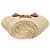 Borsa a mano Miu Miu in rafia intrecciata beige con logo - vista 3