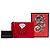 Pouch GucciGhost in pelle di vitello rossa con zip a diamante - vista 7