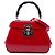 Borsa Gucci Red Mini Polished Calfskin Bamboo Lady Lock Top Handle